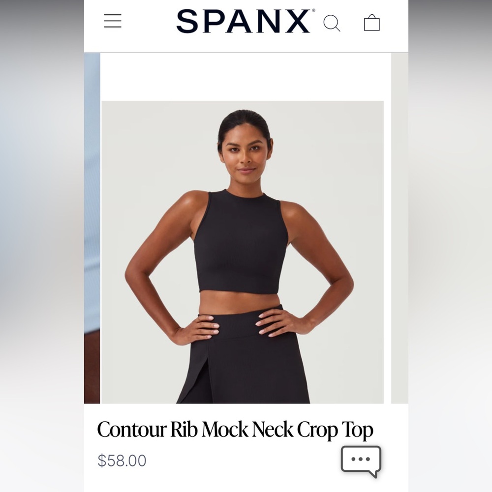 EUC SPANX Contour Rib Mock Neck Crop Top - Picture 7 of 7